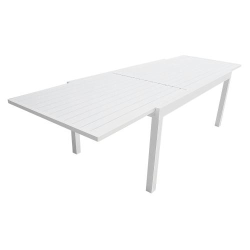 180/300 Extendable Aluminum Garden Furniture 10 Seater White