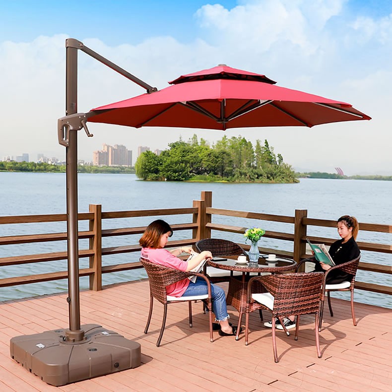 3 M Wind Resistant Garden Furniture Polyester Fabric Patio Metal Roman Umbrella