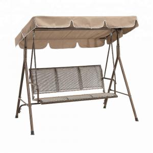 3-seater steel sling patio swing with canopy