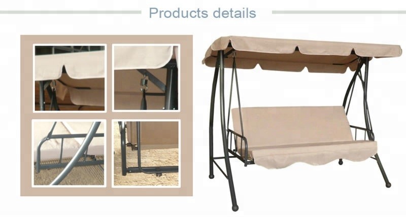 3-seater  swing chair garden swings with canopy and bed function patio swing