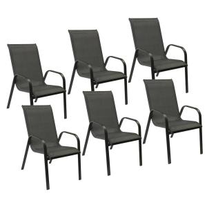 6 set gray color aluminum garden dining  chairs