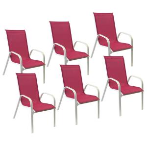 6 set rose color aluminum chairs 