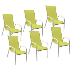 6 sets of Green chairs in aluminum