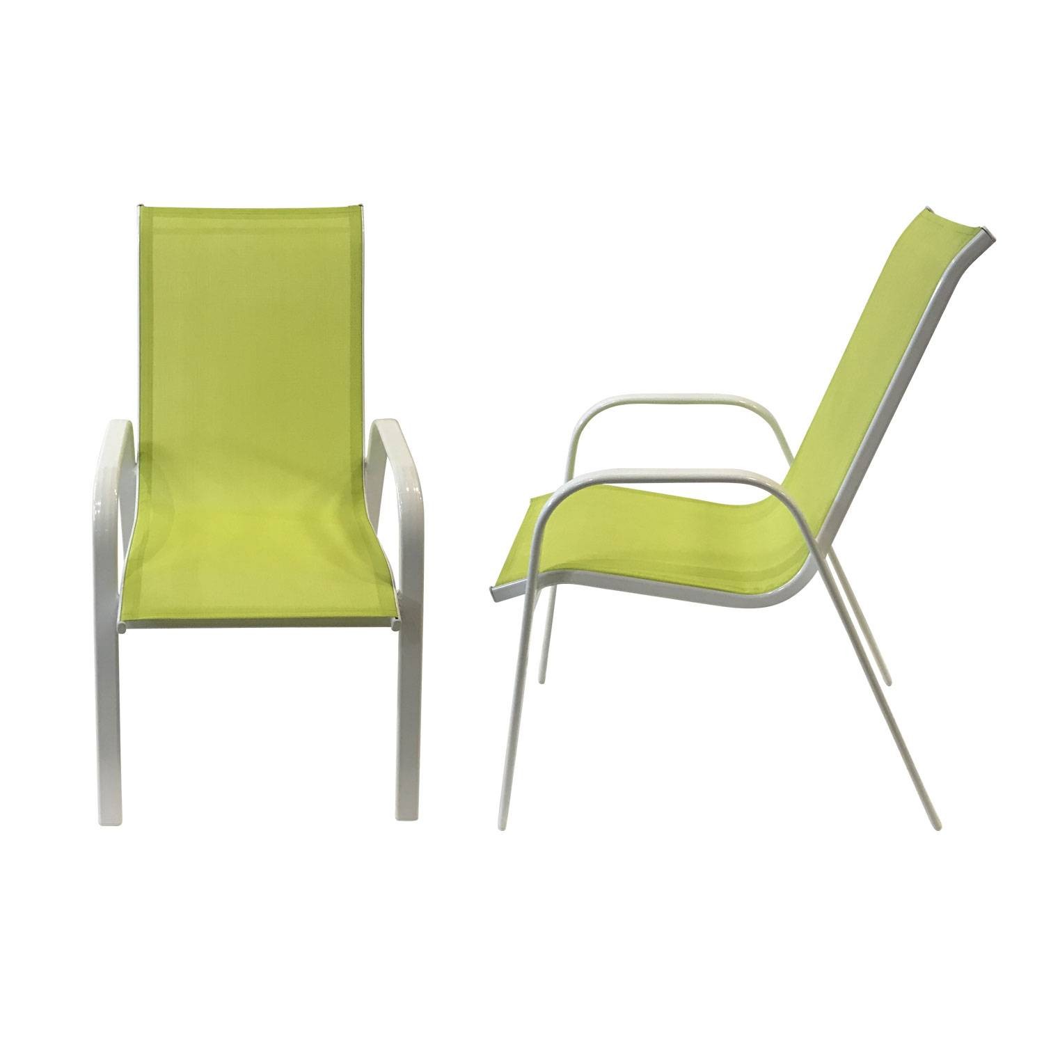 6 sets of Green chairs in aluminum