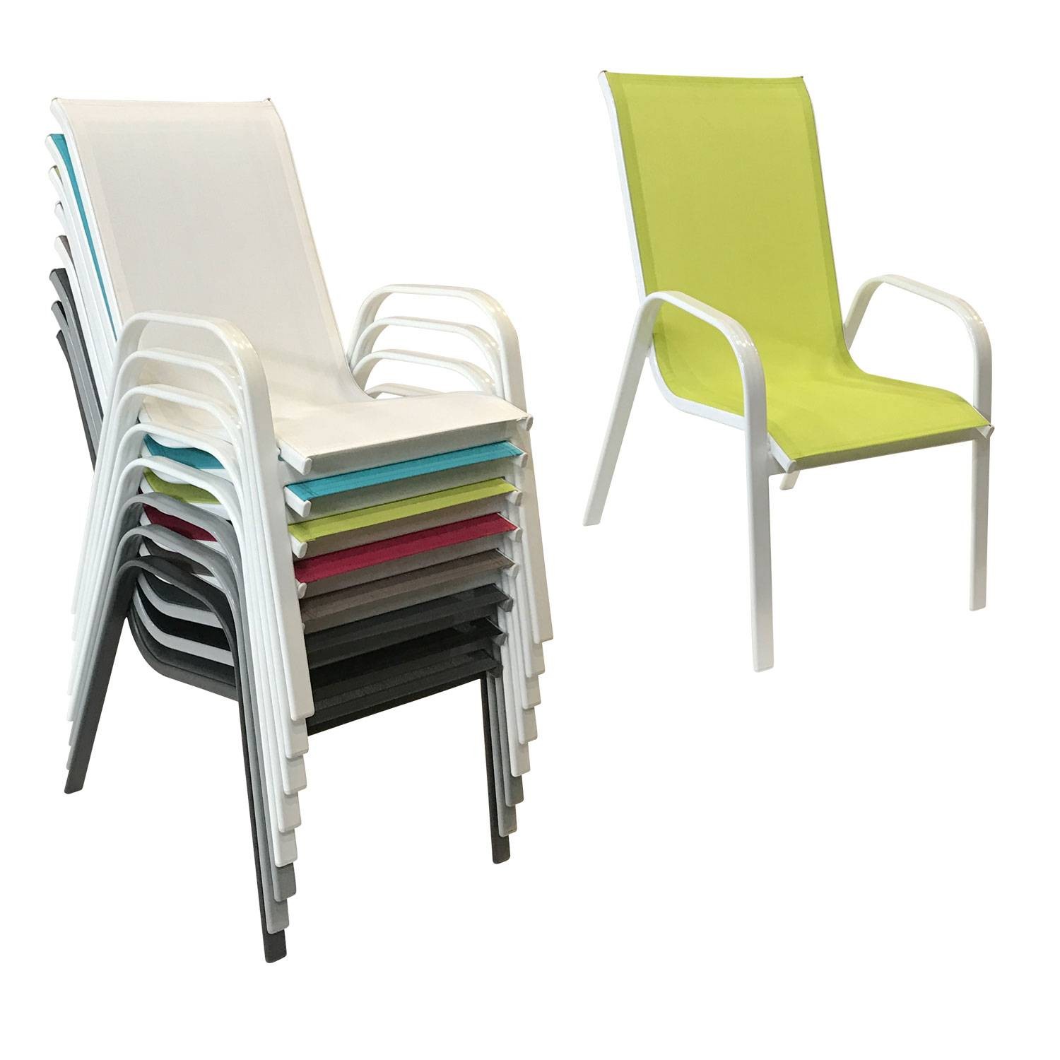 6 sets of Green chairs in aluminum