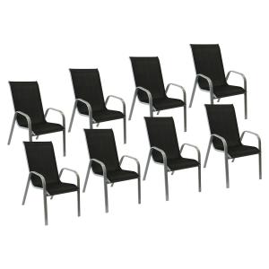 8pcs black color aluminum chair set