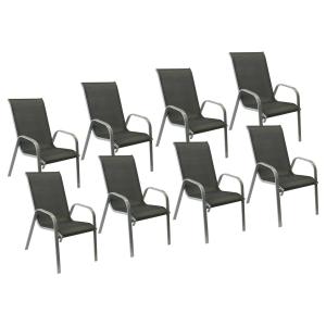 8pcs gray color aluminum garden outdoor chairs set