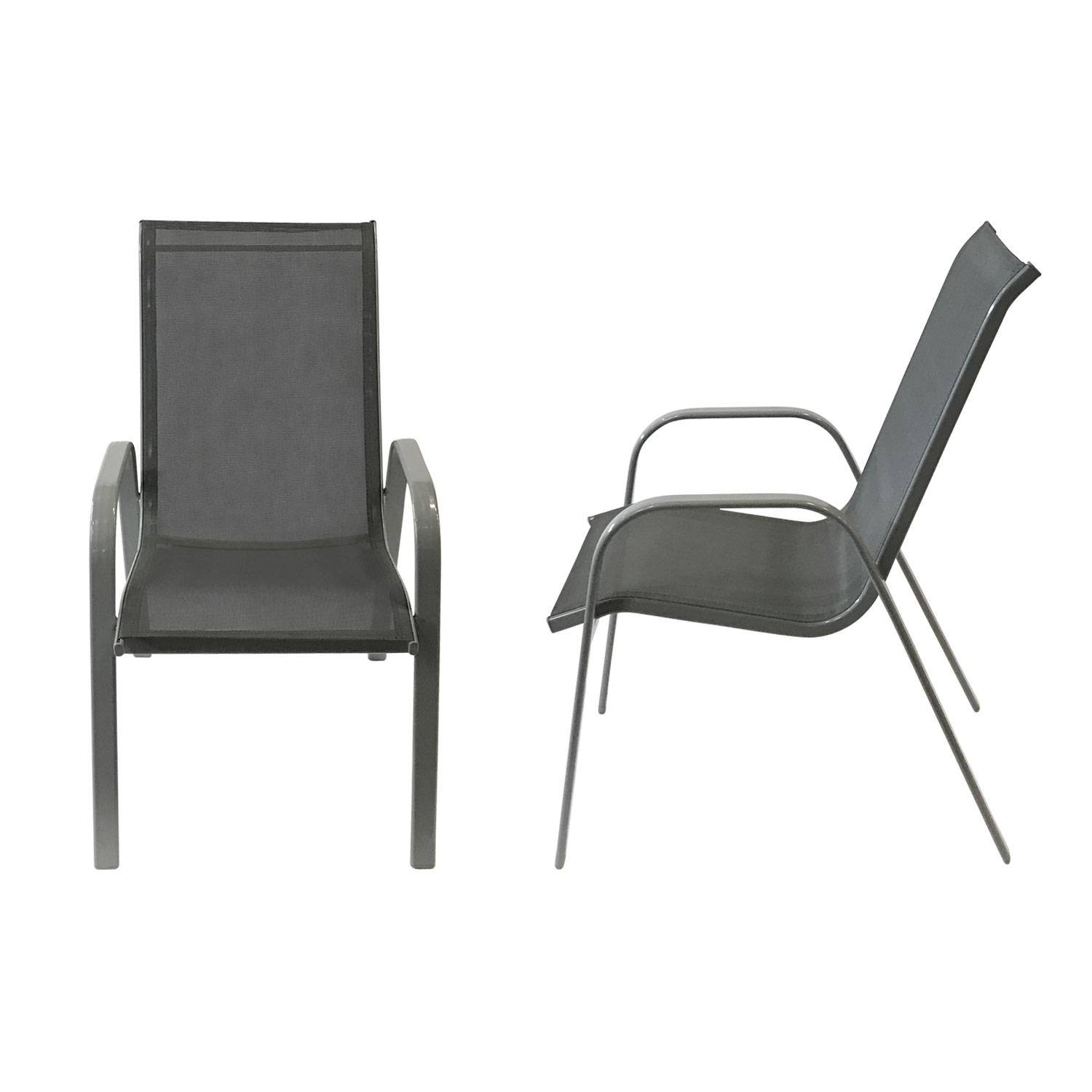 8pcs gray color aluminum garden outdoor chairs set