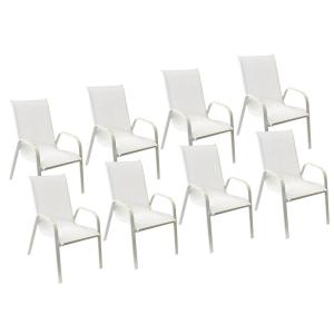 8pcs white color aluminum chair set