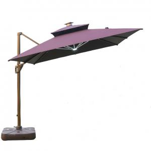 Metal Patio Furniture LED Garden Roman Umbrella Protected From The Sun