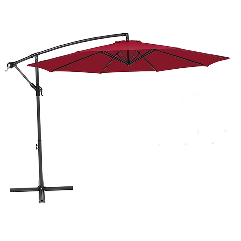 Outdoor Patio Offset Cantilever Umbrella Large Pool Backyard Garden Umbrella with 8 Sturdy Ribs