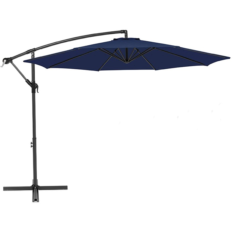 Outdoor Patio Offset Cantilever Umbrella Large Pool Backyard Garden Umbrella with 8 Sturdy Ribs