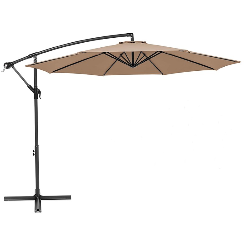 Outdoor Patio Offset Cantilever Umbrella Large Pool Backyard Garden Umbrella with 8 Sturdy Ribs