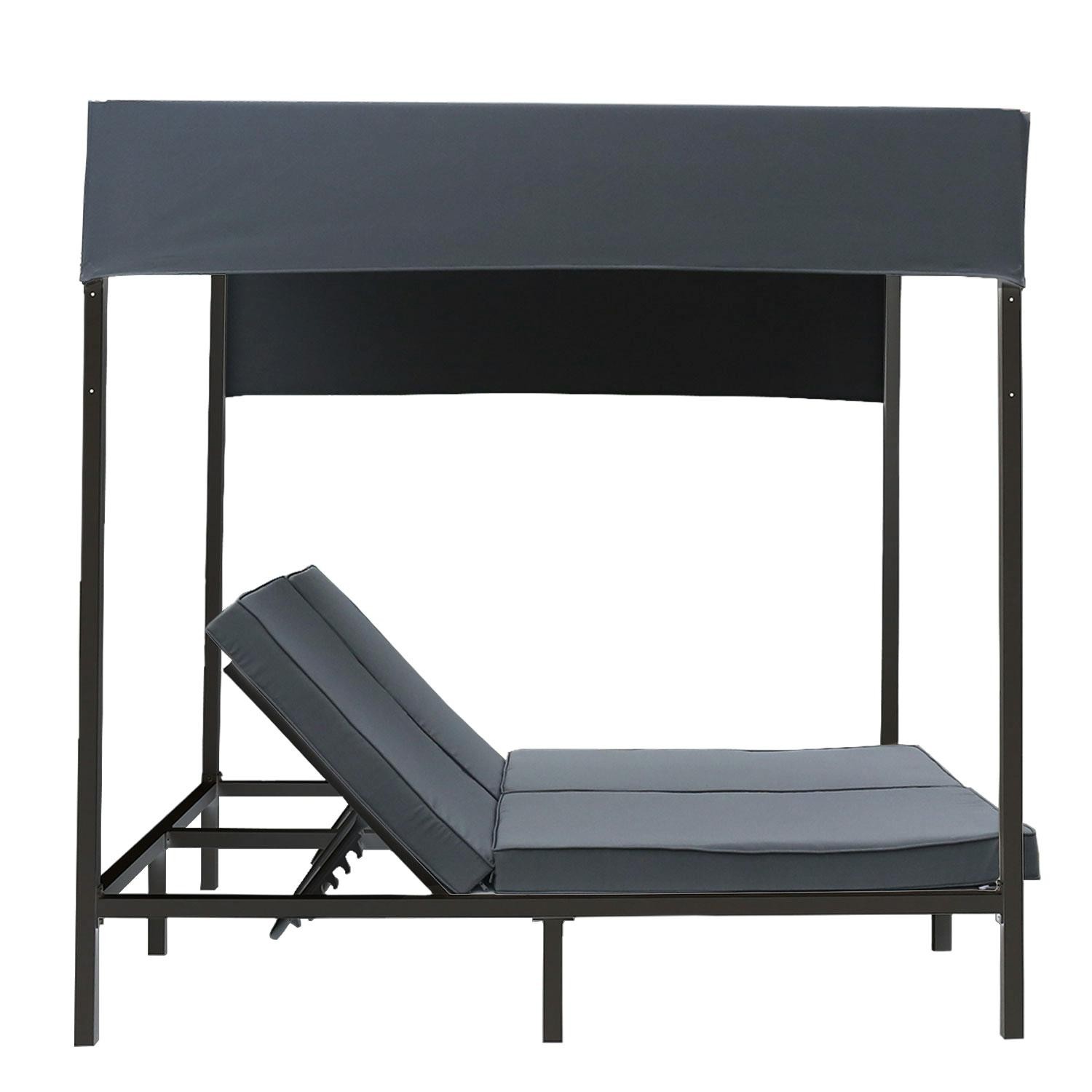 Outdoor canopy bed anthracite aluminum grey cushions