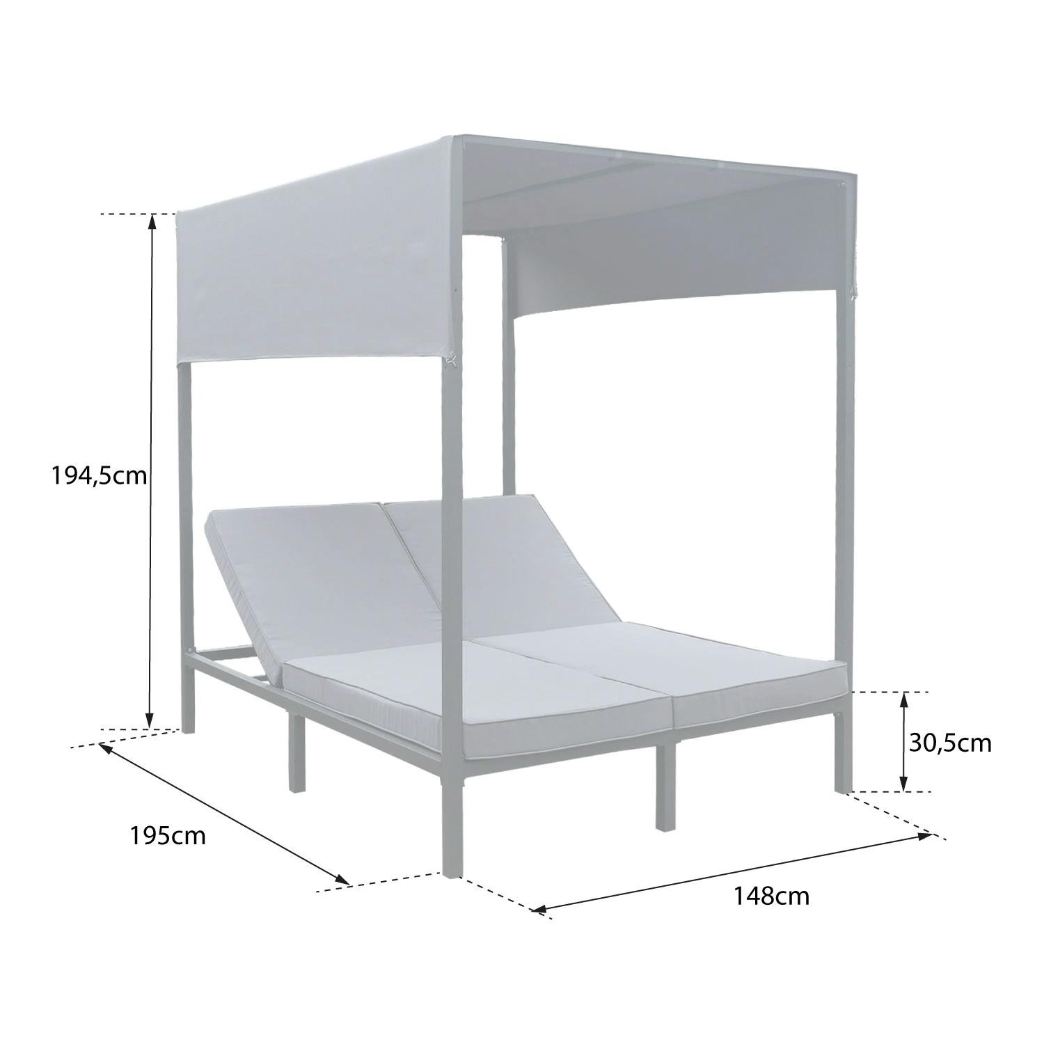 Outdoor canopy bed anthracite aluminum grey cushions