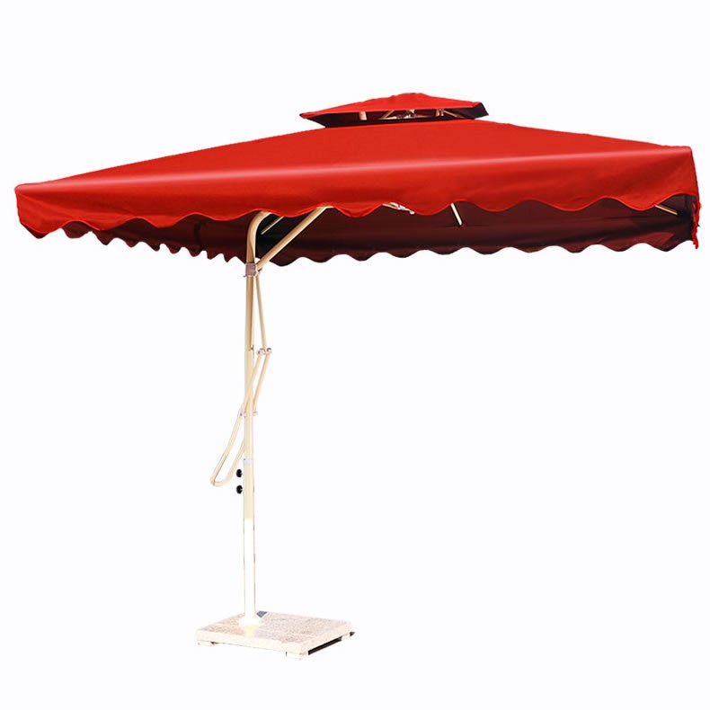 Patio Leisure Furniture Garden Solid Steel Wrench Umbrella With Double Roof