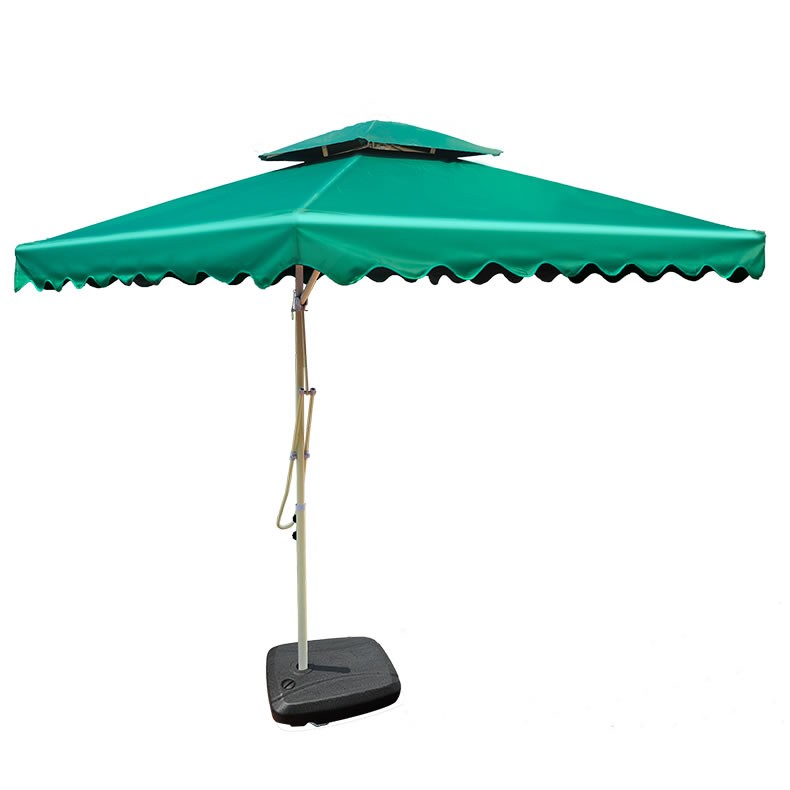 Patio Leisure Furniture Garden Solid Steel Wrench Umbrella With Double Roof