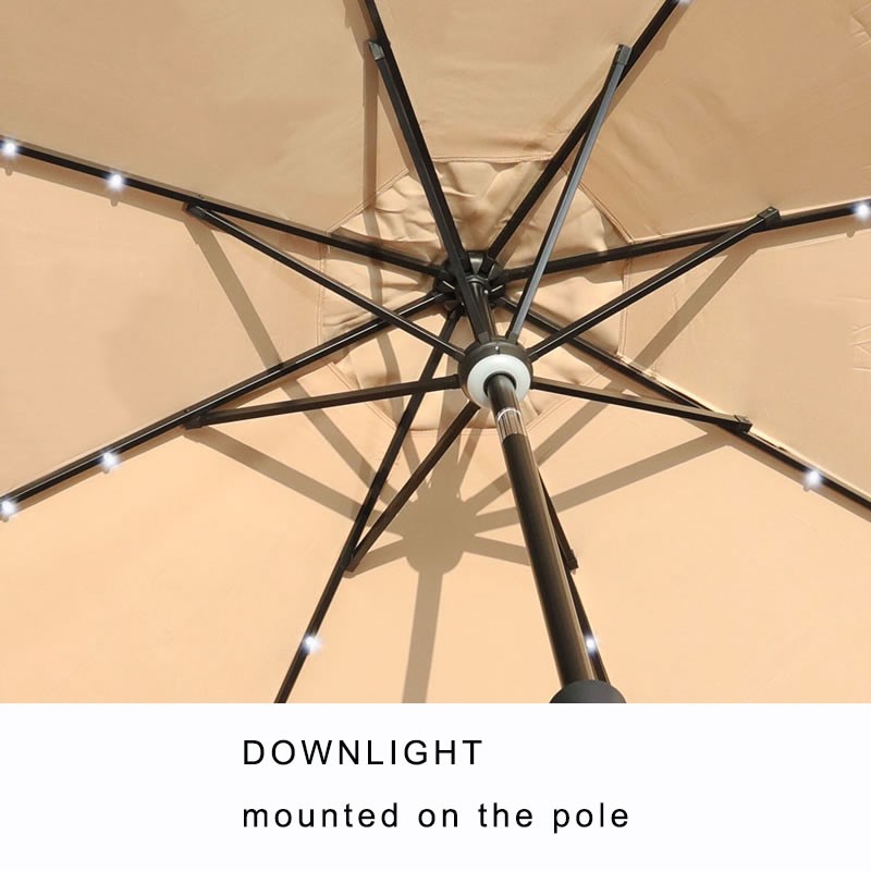 Patio Umbrella Leisure Cantilever Aluminum LED Umbrella For Garden Pool and Deck