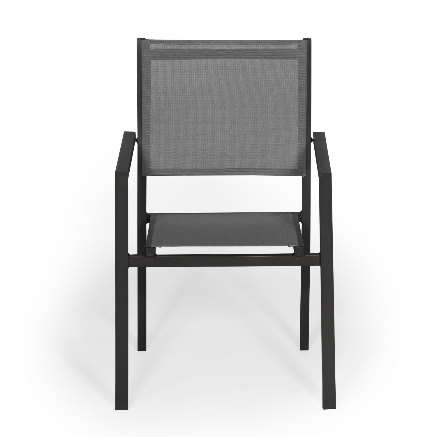 Set of 4 anthracite gray textilene aluminum chairs