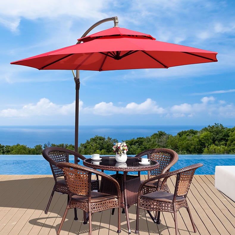 Wholesale Double Top Outdoor Patio Umbrella Garden Sun Parasol Cantilever Umbrellas