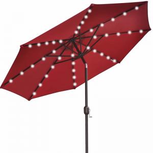 Wind Resistant Customized Furniture Aluminium Luminous Metal Patio Umbrella