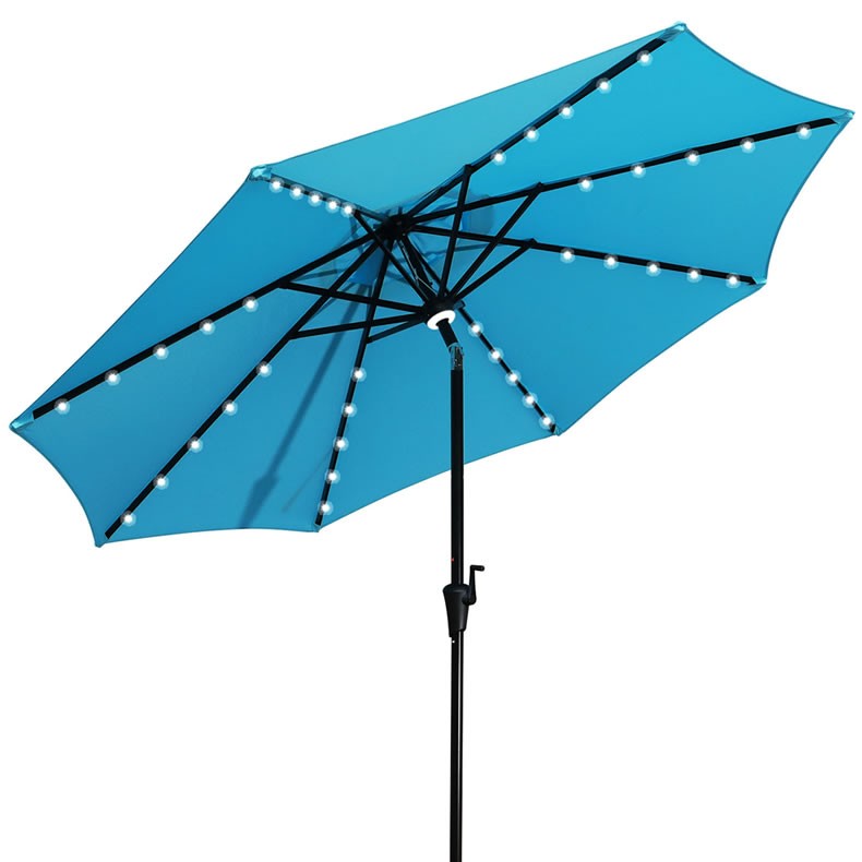 Wind Resistant Customized Furniture Aluminium Luminous Metal Patio Umbrella