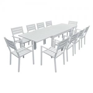 garden furniture extendable 132/264 in white aluminum 10 places