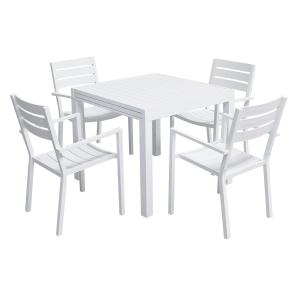 garden furniture extendable 90 180 in white aluminum 8 places