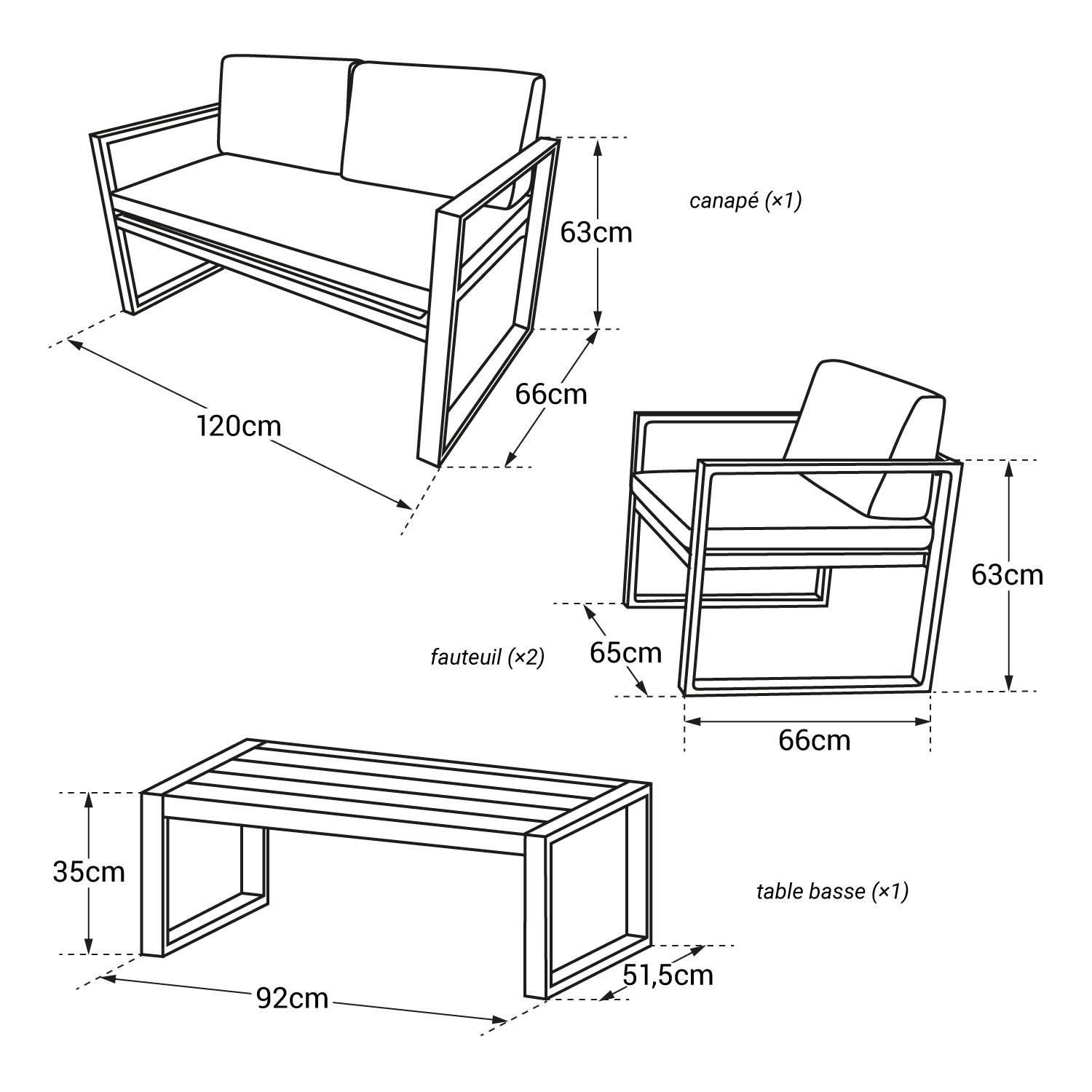 garden furniture in blue fabric 4 places white aluminum