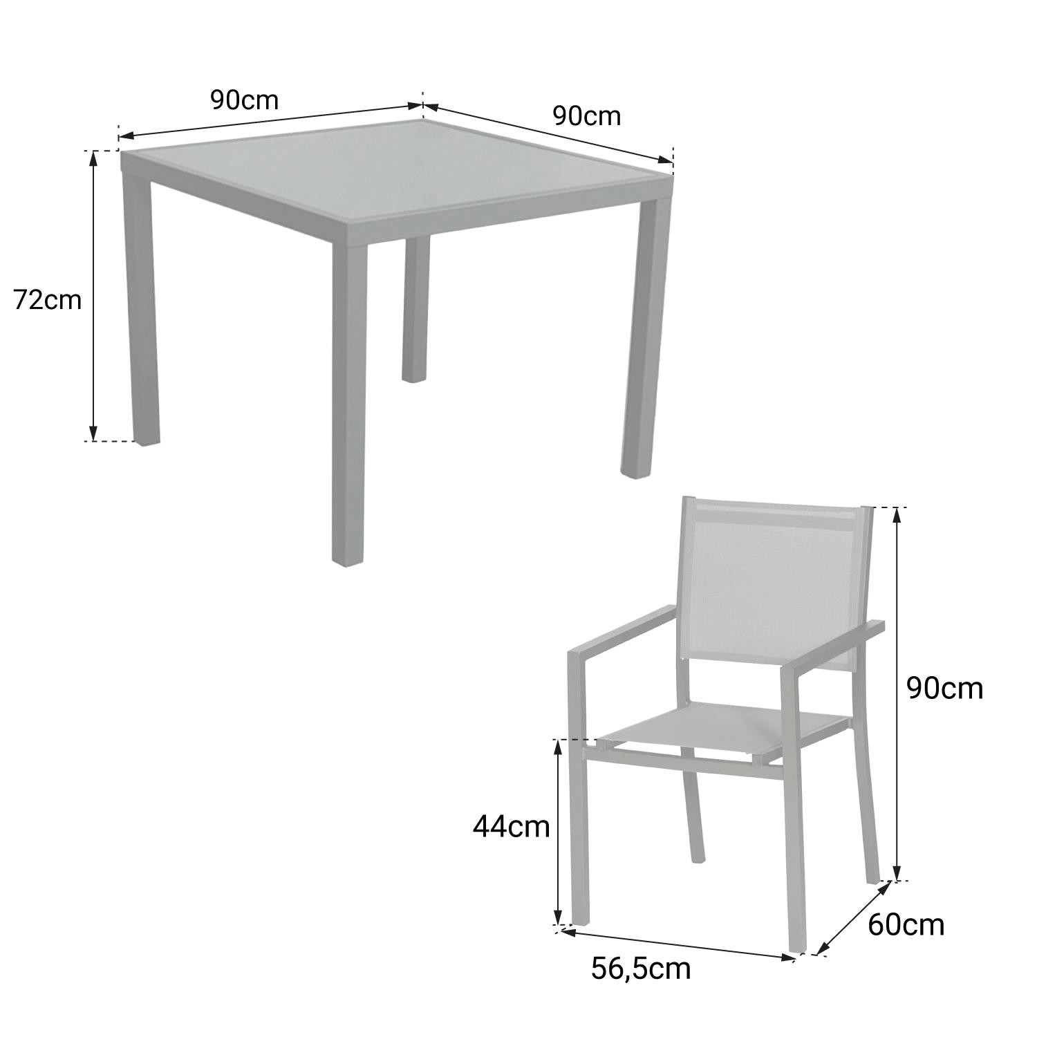 garden furniture in gray textilene 4 places anthracite aluminum