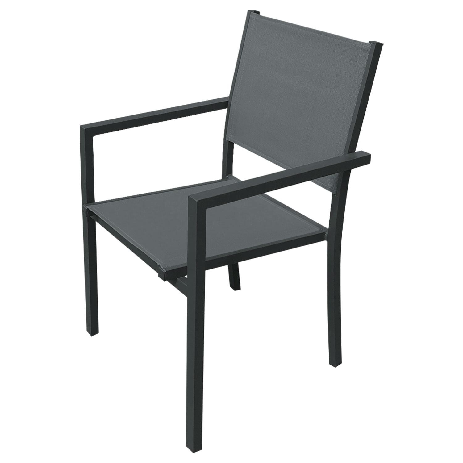 garden furniture in gray textilene 4 places anthracite aluminum