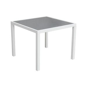 garden furniture in gray textilene 4 places white aluminum