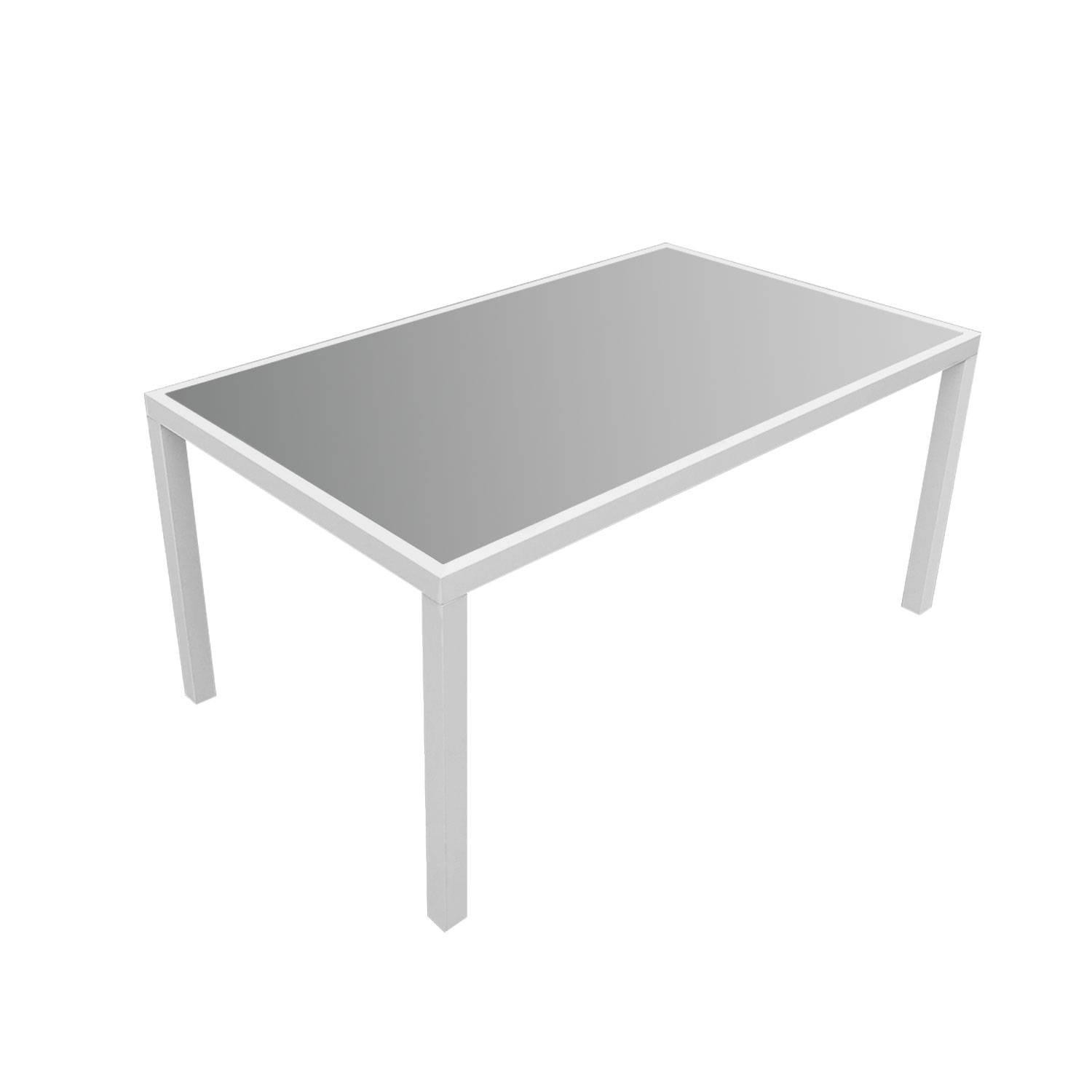 garden furniture in gray textilene 6 places white aluminum