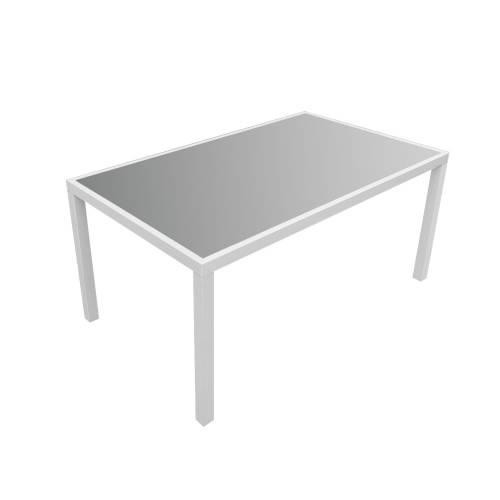 garden furniture in gray textilene 6 places white aluminum