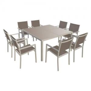 garden furniture in taupe textilene 8 places taupe aluminum