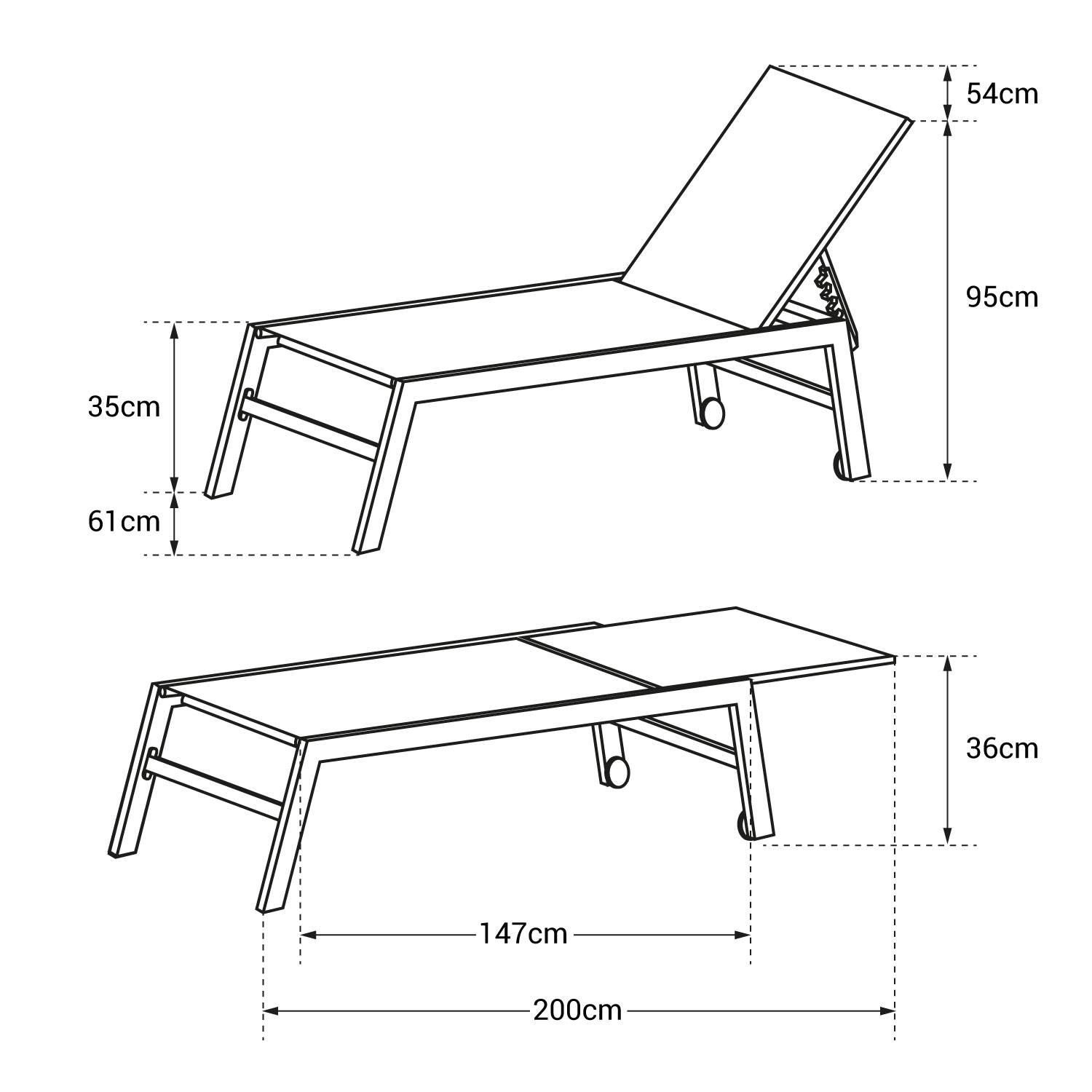 sun lounger in white textilene white aluminum