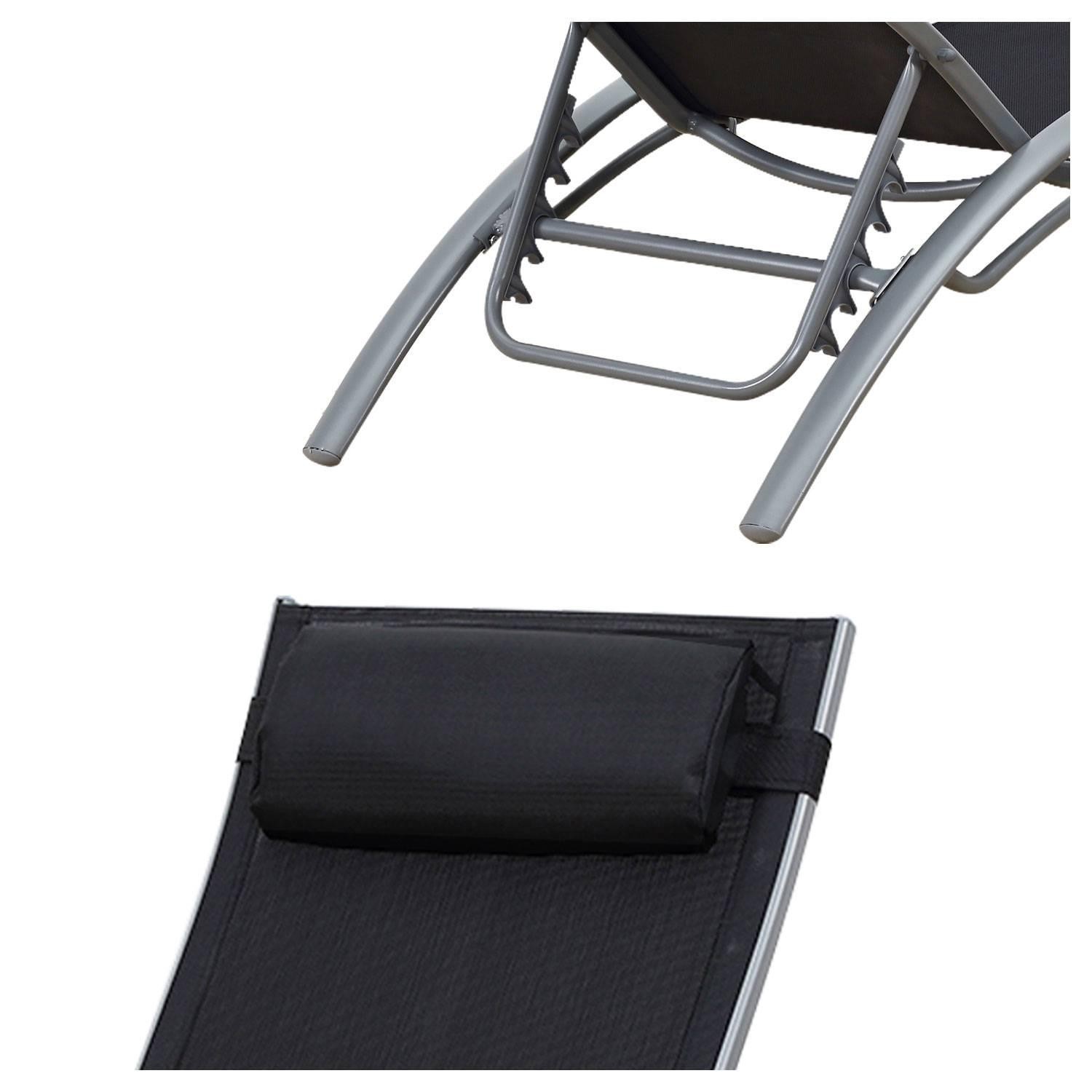 textilene deckchair set of 2 black textilene grey structure