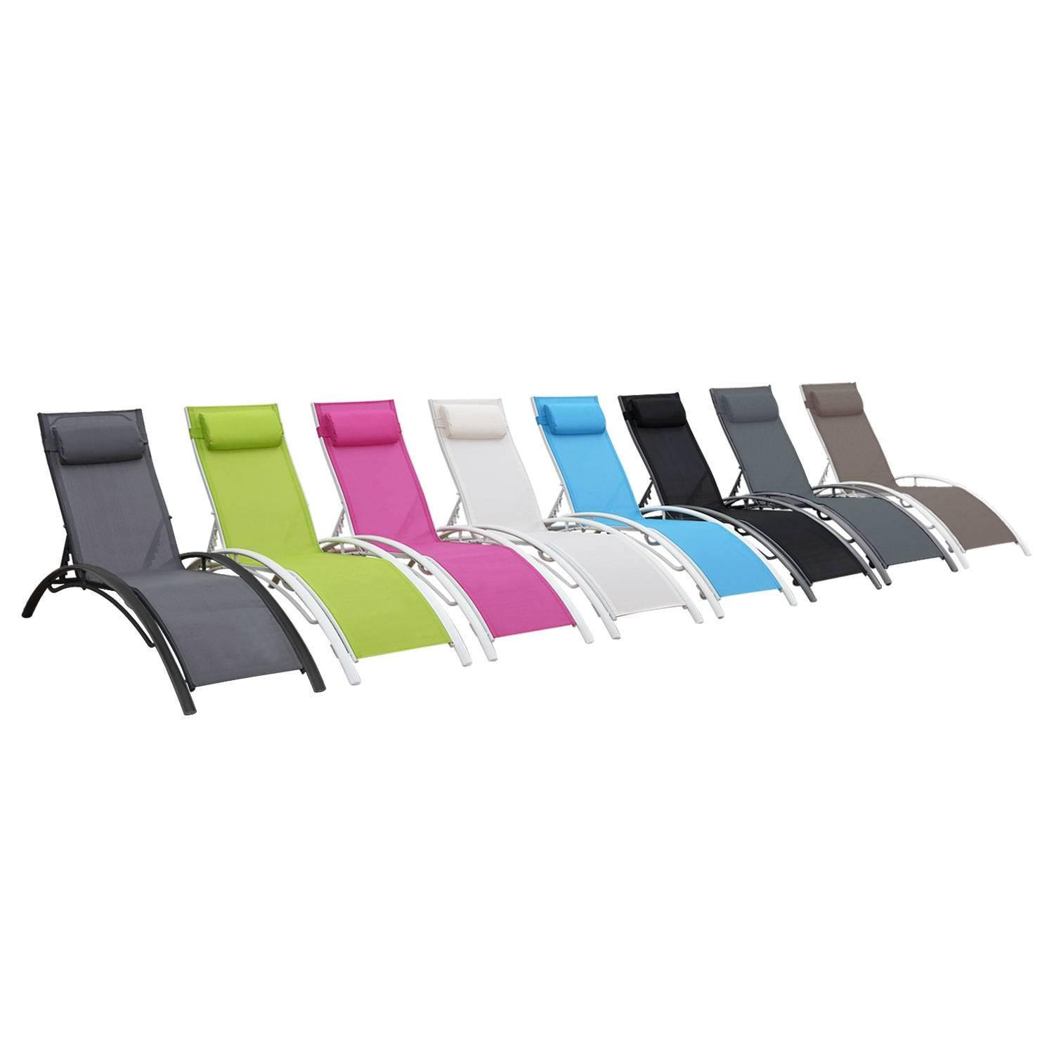 textilene deckchair set of 2 black textilene grey structure