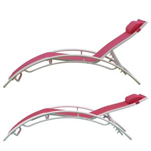 textilene deckchair set of 2 fuchsia textilene white structure