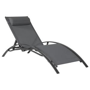 textilene deckchair set of 2 gray textilene anthracite gray structure