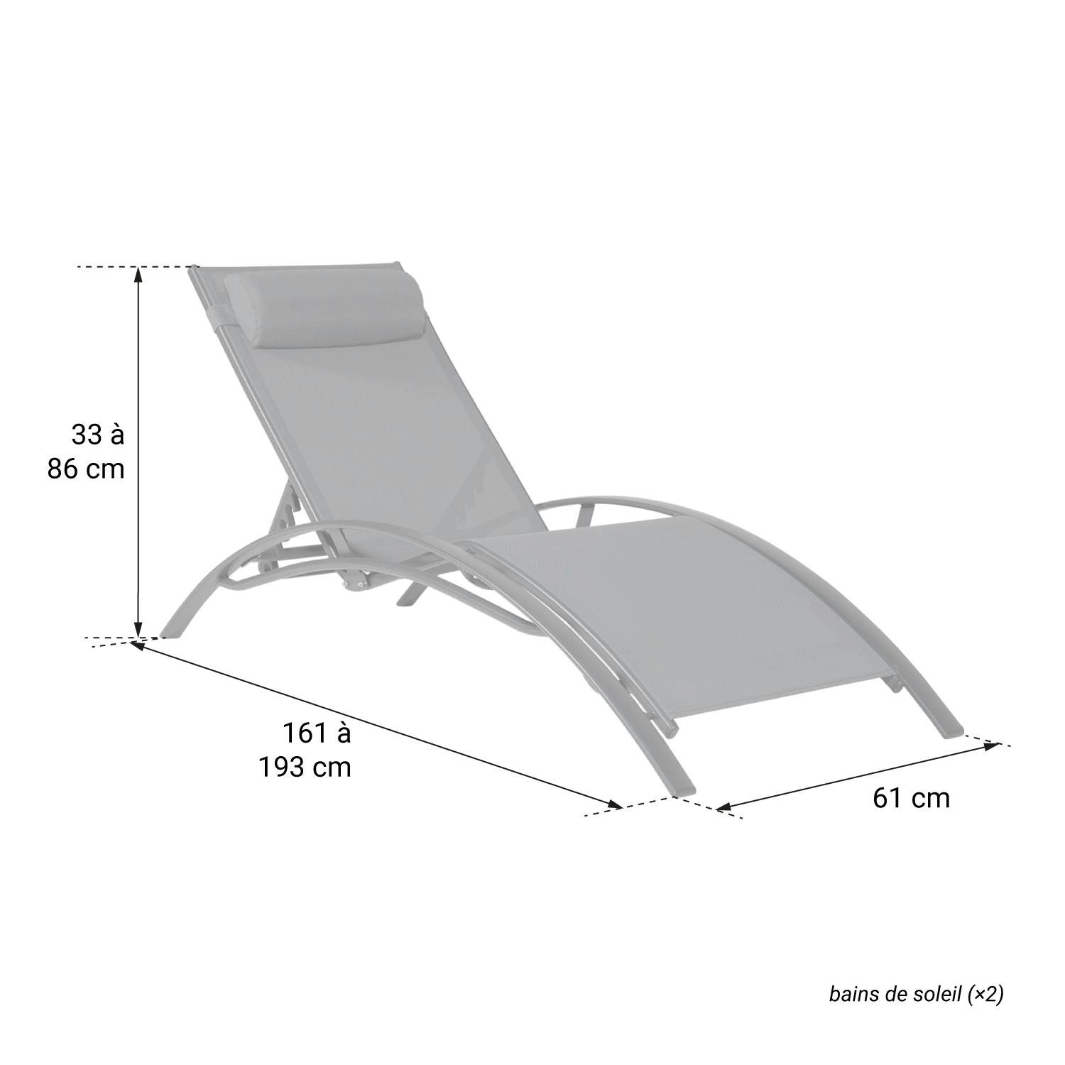 textilene deckchair set of 2 gray textilene anthracite gray structure