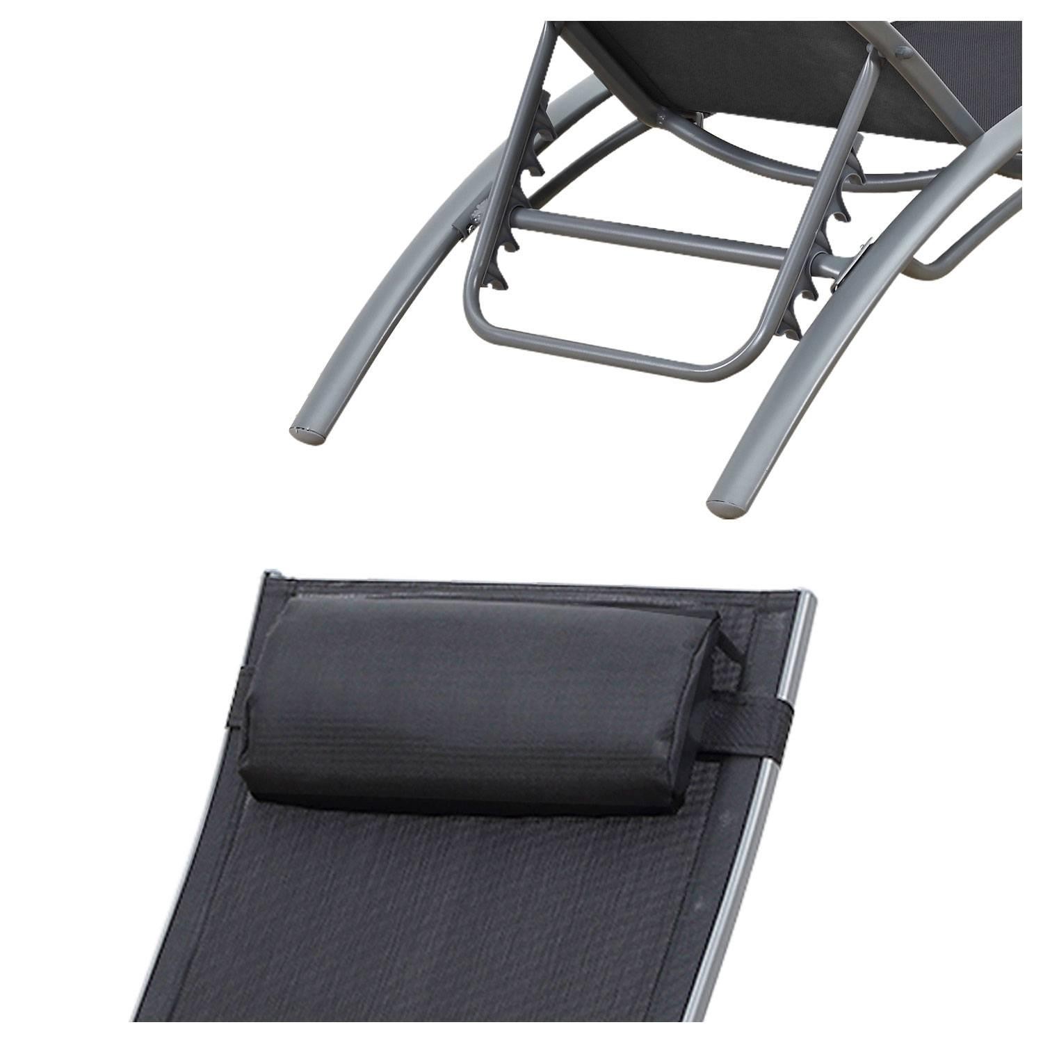 textilene deckchair set of 2 gray textilene grey structure