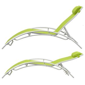 textilene deckchair set of 2 green textilene white structure