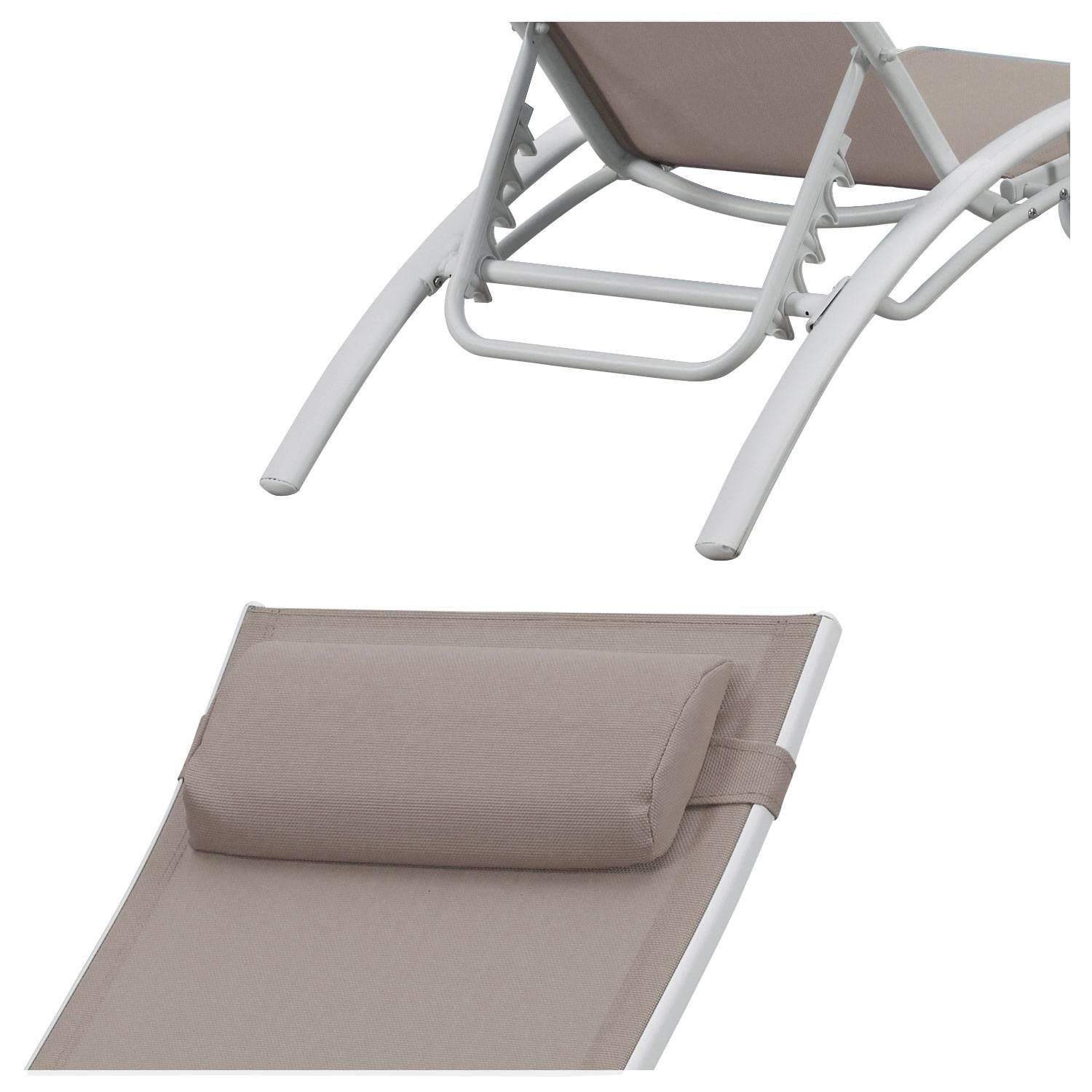 textilene deckchair set of 2 taupe textilene white structure